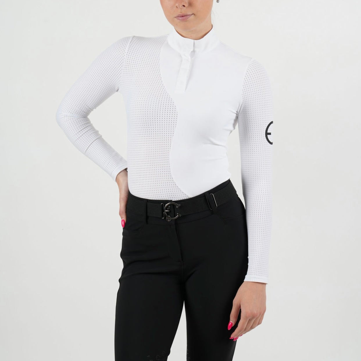 LENNA Ventilated Show Shirt Long Sleeve Sunshirt - White - Equestrian Club - Equiluxe Tack