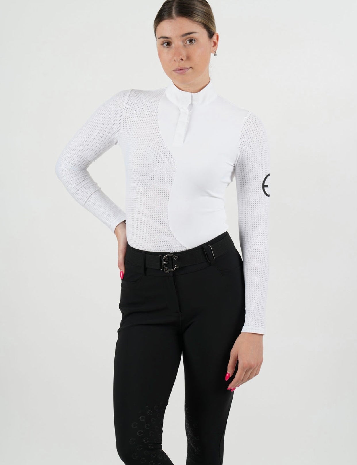 LENNA Ventilated Show Shirt Long Sleeve Sunshirt - White - Equestrian Club - Equiluxe Tack