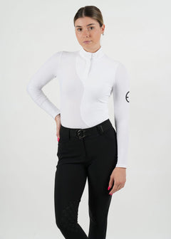 LENNA Ventilated Show Shirt Long Sleeve Sunshirt - White - Equestrian Club - Equiluxe Tack