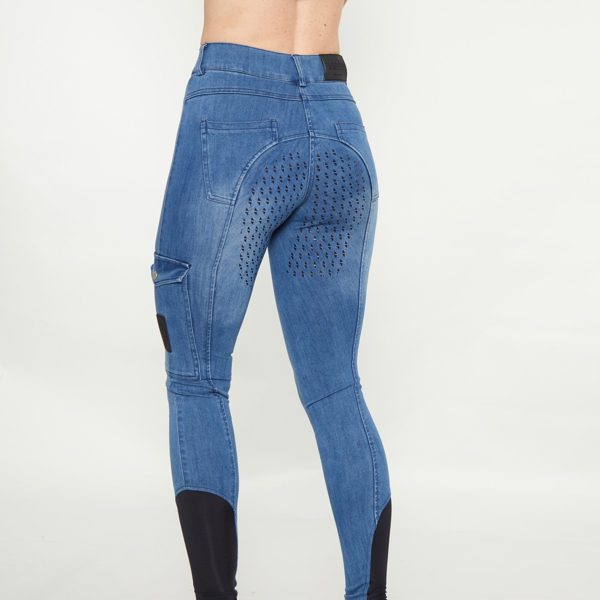 Light Blue Denim Jean Jeggings Breeches - Equiluxe Tack