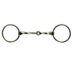 Loose Ring Slow Twist Stainless Steel Snaffle Mouth Bit 5 - 1/2" with 3" Ring - Equiluxe Tack - Equiluxe Tack