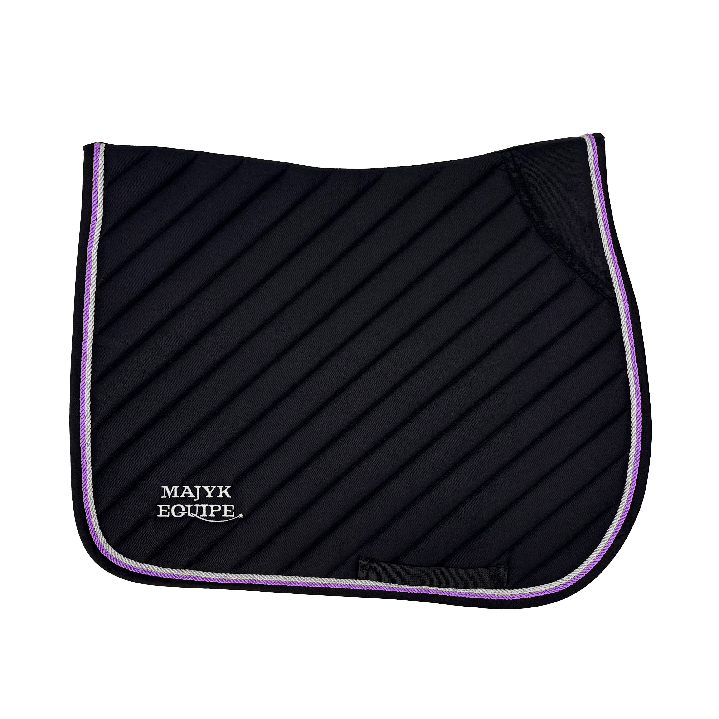 Majyk Equipe Black Cotton Oblique Euro Saddle Pad - Majyk Equipe - Equiluxe Tack