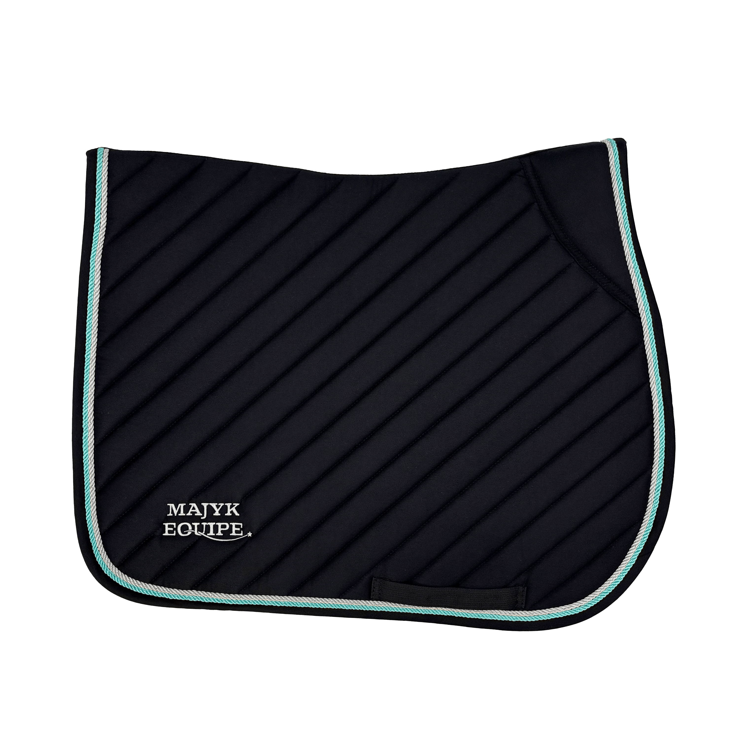 Majyk Equipe Black Cotton Oblique Euro Saddle Pad - Majyk Equipe - Equiluxe Tack