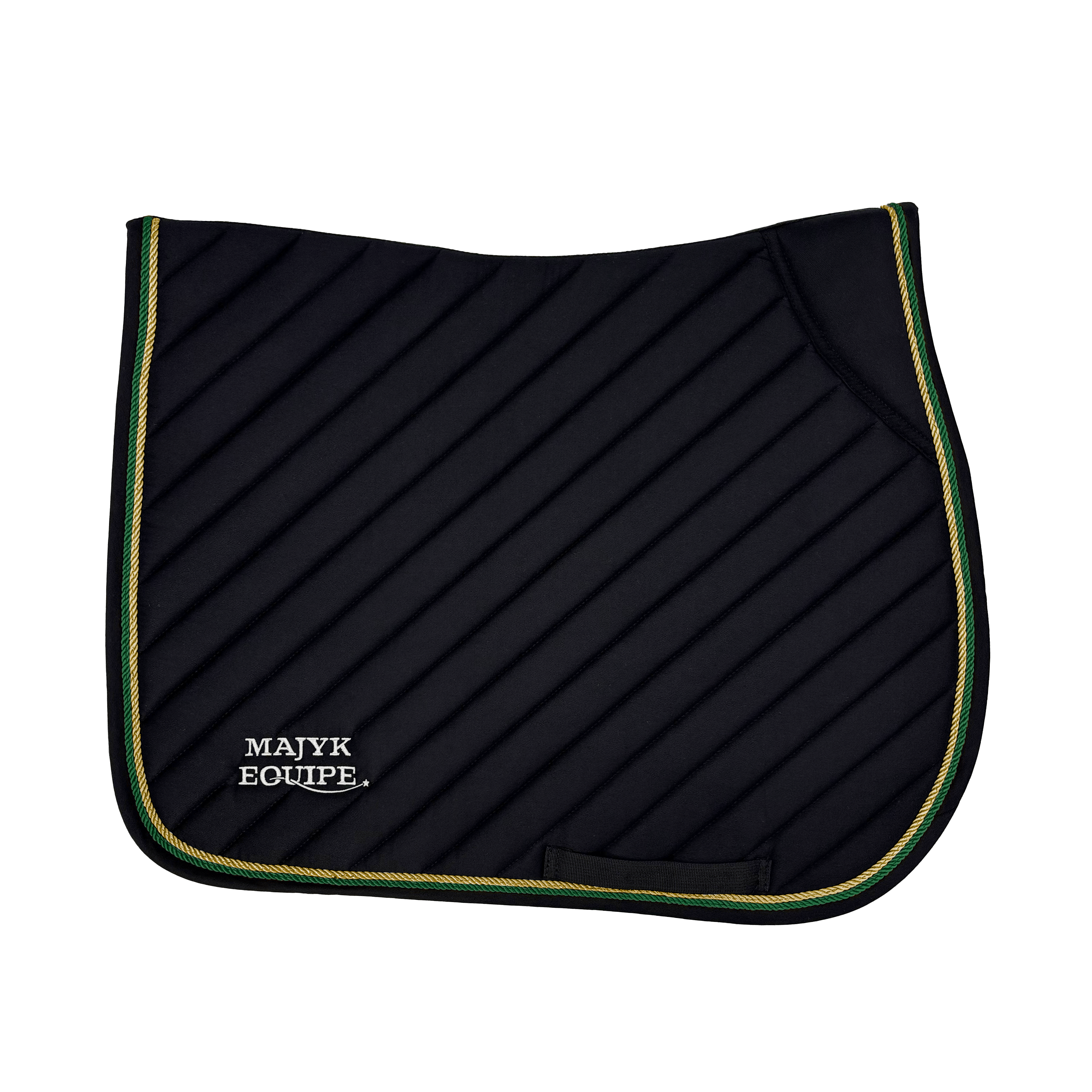 Majyk Equipe Black Cotton Oblique Euro Saddle Pad - Majyk Equipe - Equiluxe Tack