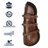 Majyk Equipe Leather Equitation Tendon Boot with Impact Protective Removable Liners (Buckle Closures) - Equiluxe Tack