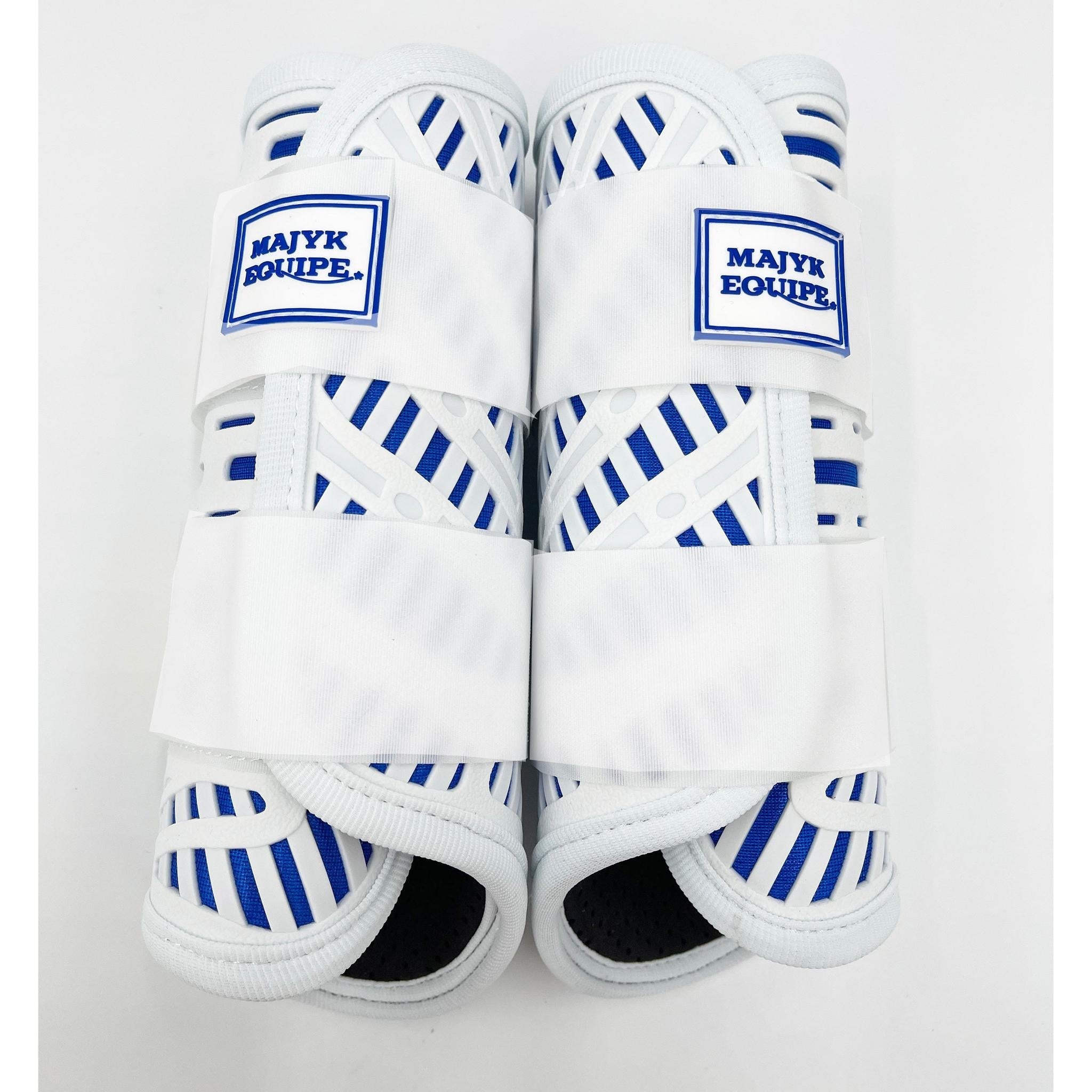 MAJYK EQUIPE® Limited Edition White/Blue XC 4 Pack (Fronts and Hinds) - Equiluxe Tack