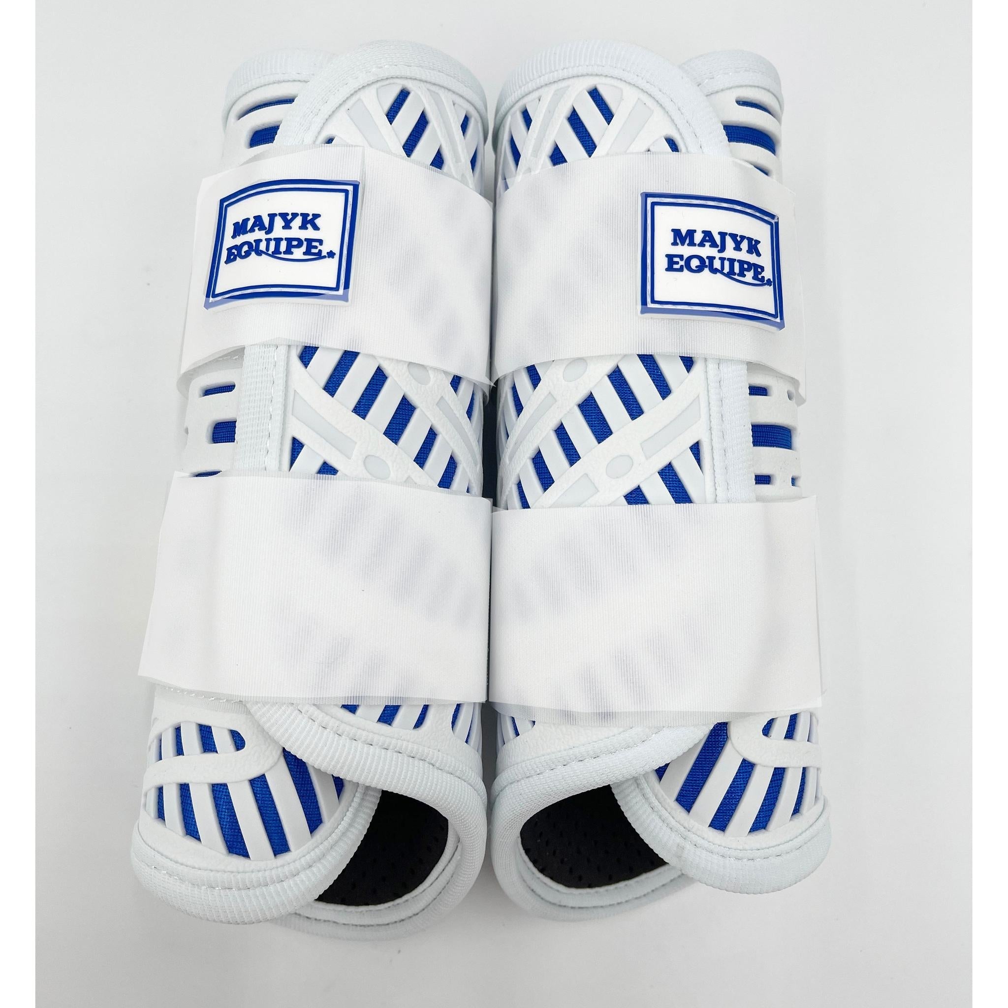 MAJYK EQUIPE® Limited Edition White/Blue XC 4 Pack (Fronts and Hinds) - Equiluxe Tack