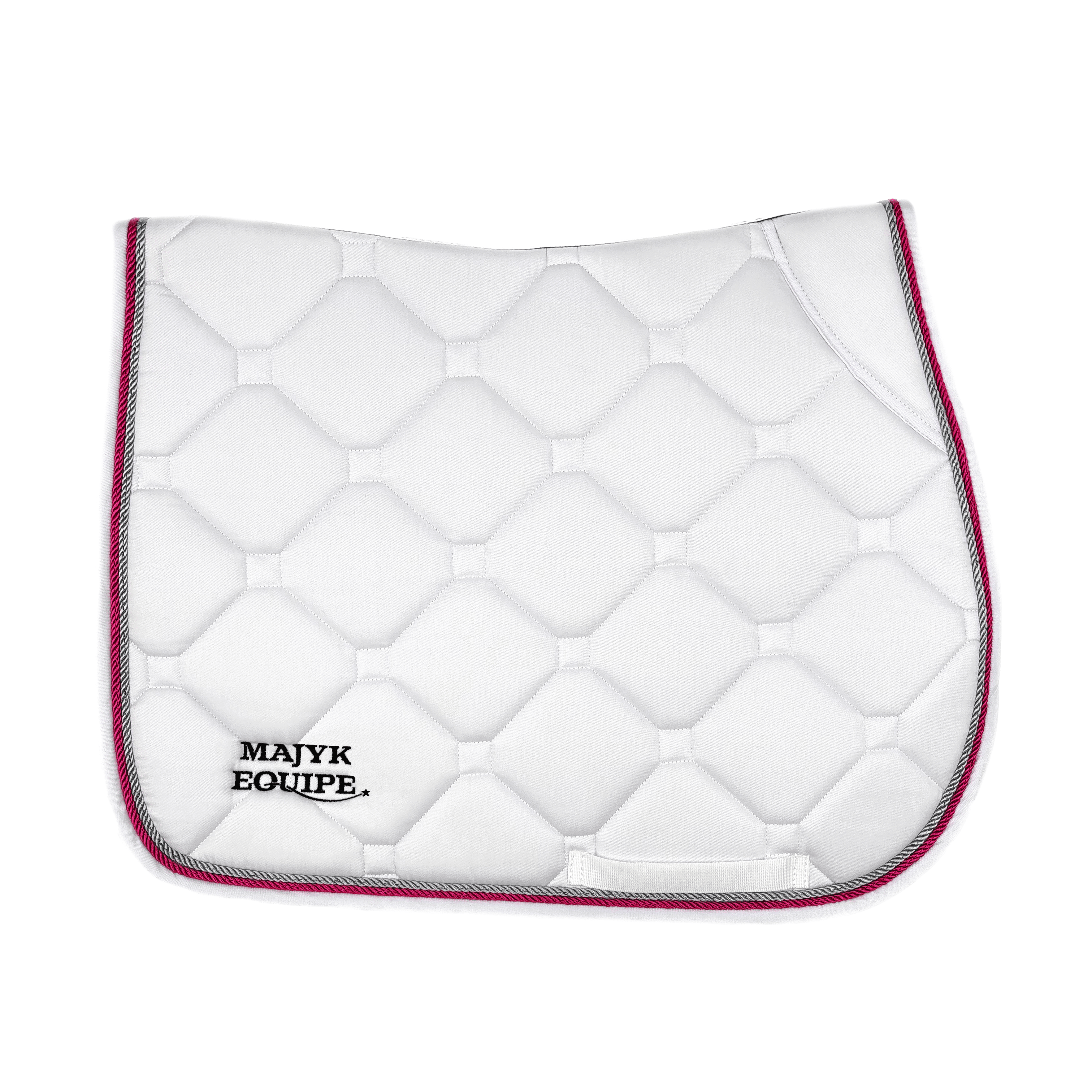 Majyk Equipe White Classica Cotton Euro Saddle pad - Majyk Equipe - Equiluxe Tack
