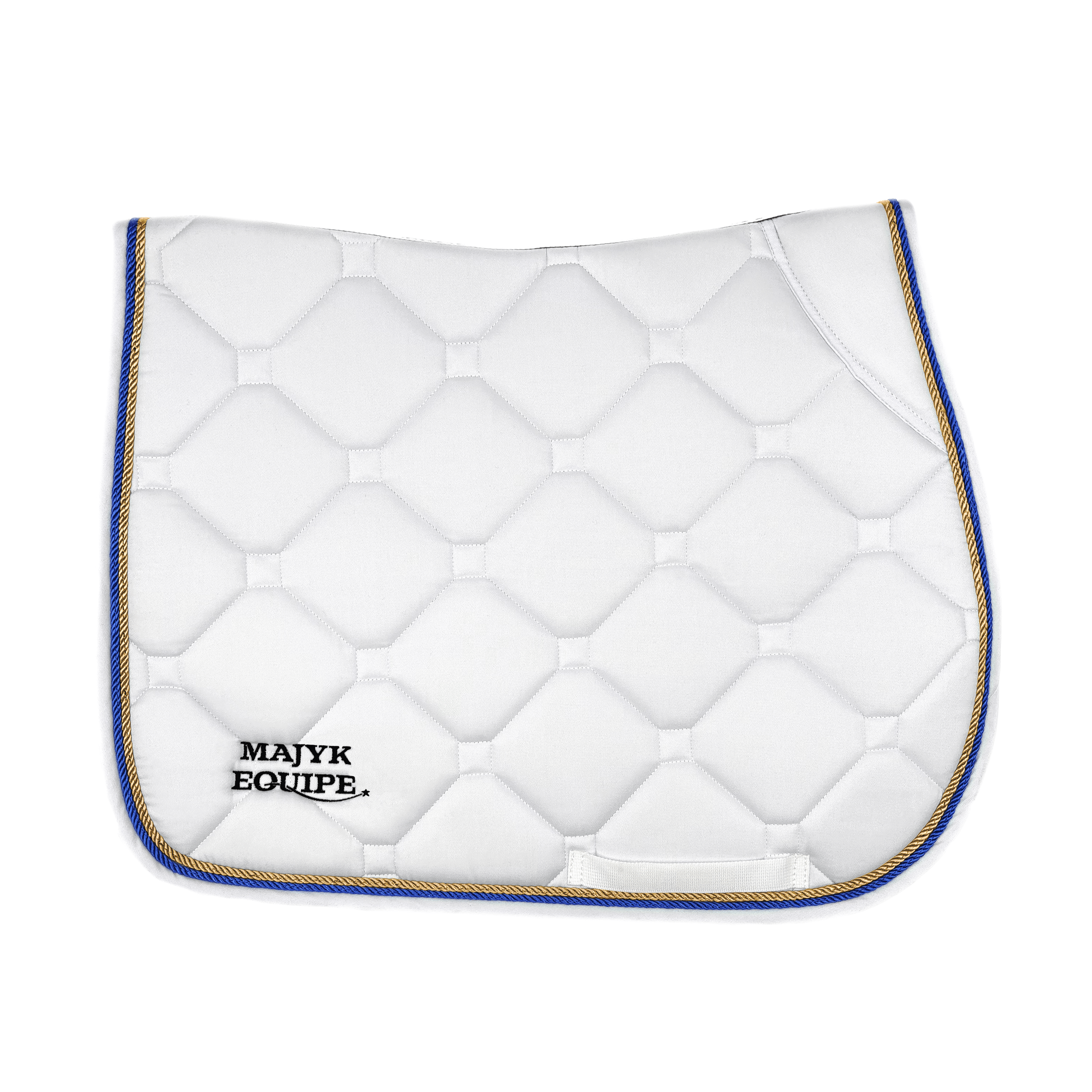 Majyk Equipe White Classica Cotton Euro Saddle pad - Majyk Equipe - Equiluxe Tack
