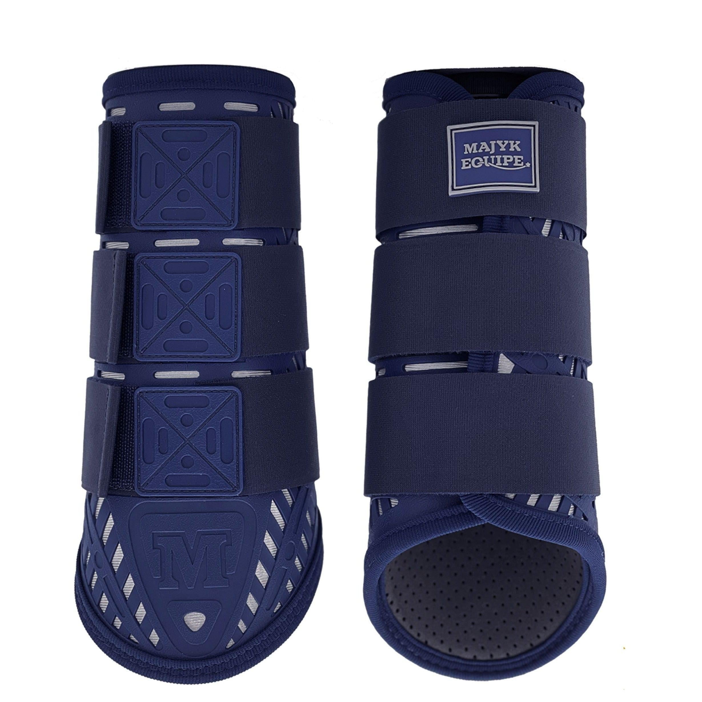 Majyk Equipe XC Elite Front and Hind Set in Navy/Silver - Majyk Equipe - Equiluxe Tack
