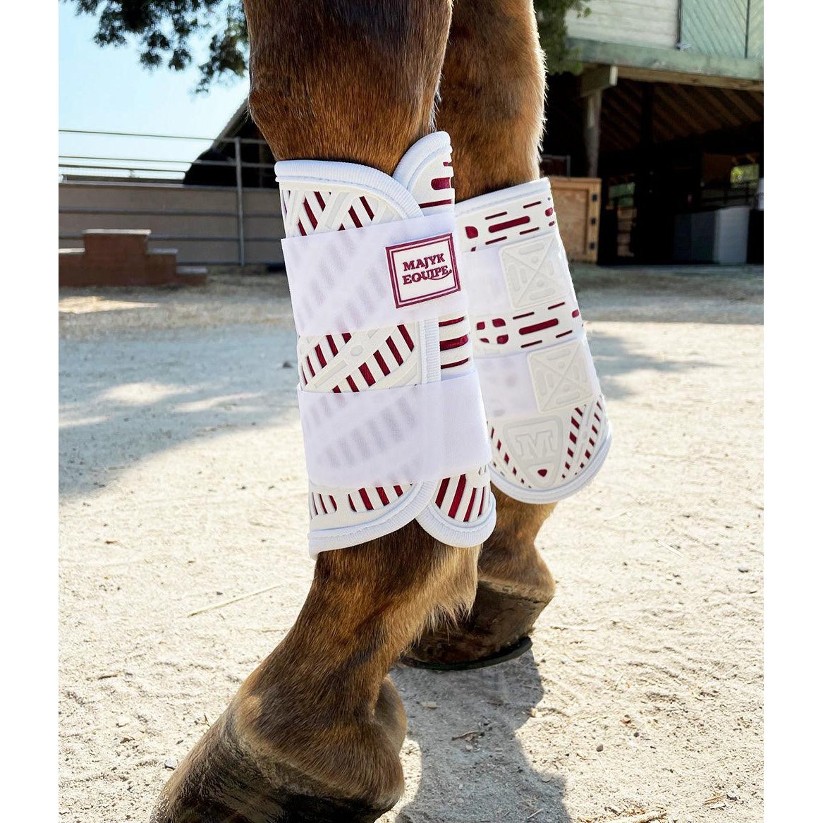 Majyk Equipe XC Elite Front and Hind Set in White/Bordeaux - Majyk Equipe - Equiluxe Tack