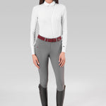 Makebe Italy Ladies Full Seat Silicone Petra Breeches - Grey, 42 - Makebe Italy - Equiluxe Tack