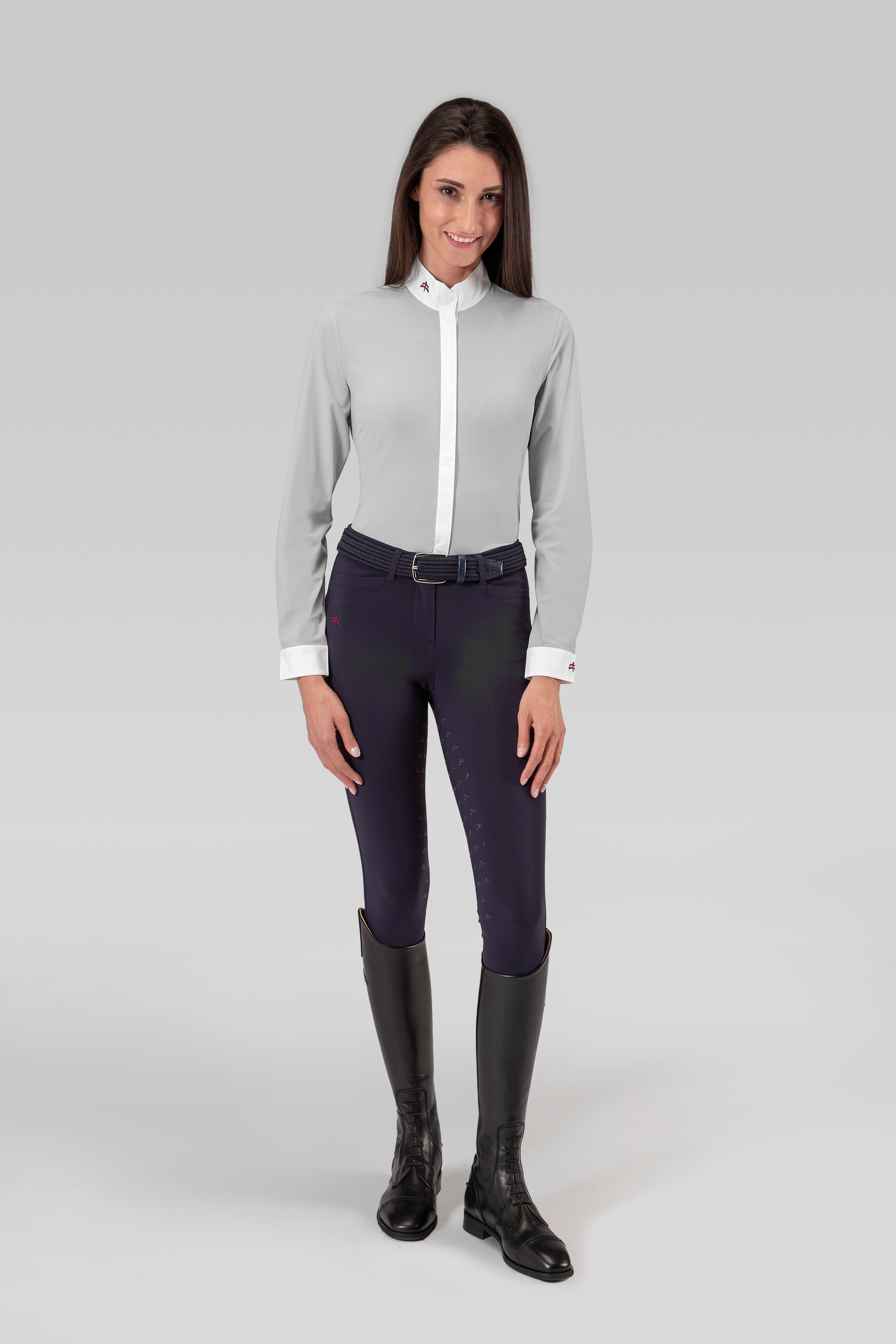 Makebe Italy Ladies Full Seat Silicone Petra Breeches - Grey, 42 - Makebe Italy - Equiluxe Tack