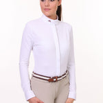 Makebe Italy Sofia Technical Long Sleeve Show Shirt - White, Medium - Makebe Italy - Equiluxe Tack