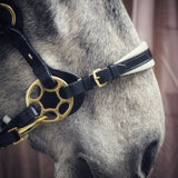 Masego Bella Starwheel Hackamore Bridle - Black & White - MASEGO horsewear - Equiluxe Tack