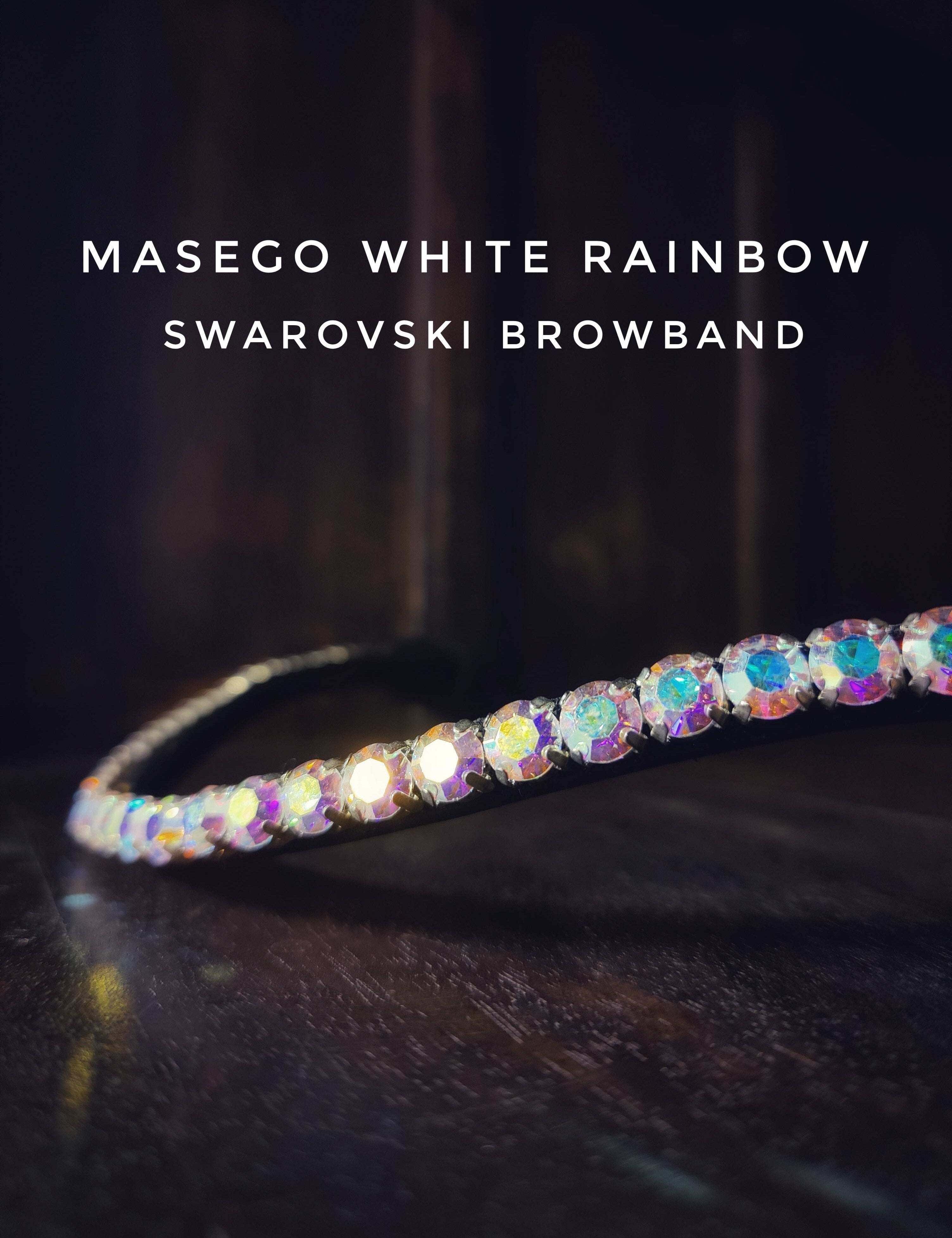 Masego Horsewear White Rainbow Browband - MASEGO horsewear - Equiluxe Tack