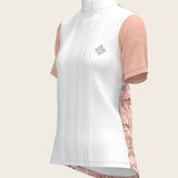  Maze on Peach Long Pleated Short Sleeve Show Shirt - Espoir Equestrian - Equiluxe Tack