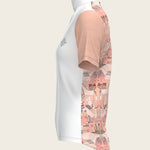  Maze on Peach Long Pleated Short Sleeve Show Shirt - Espoir Equestrian - Equiluxe Tack