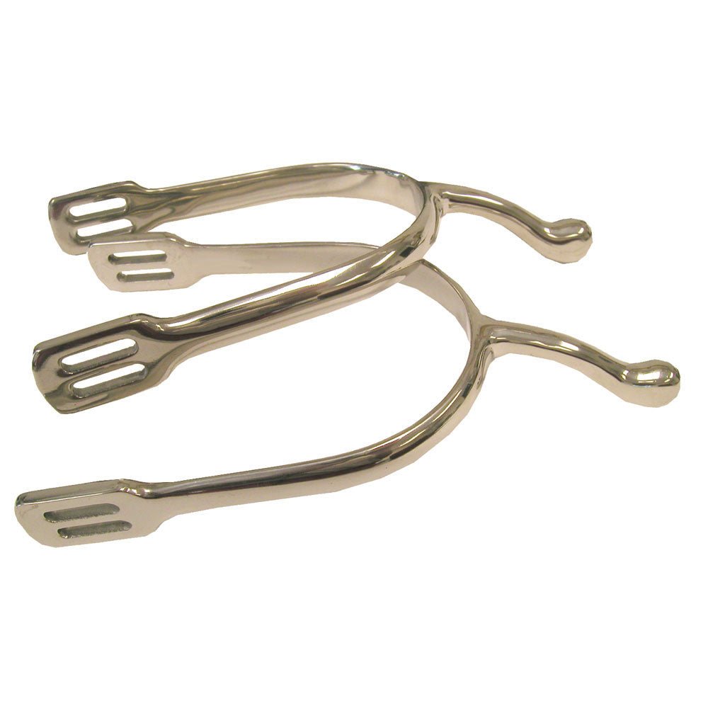 Mens Stainless Steel Swan Neck Square Slot Spurs 2" - Equiluxe Tack - Equiluxe Tack