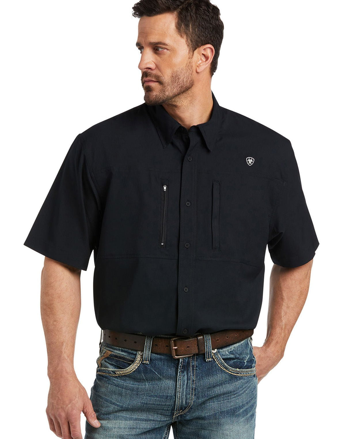 Men's VentTEK Classic Fit Short Sleeve Shirt, Black - Ariat - Equiluxe Tack