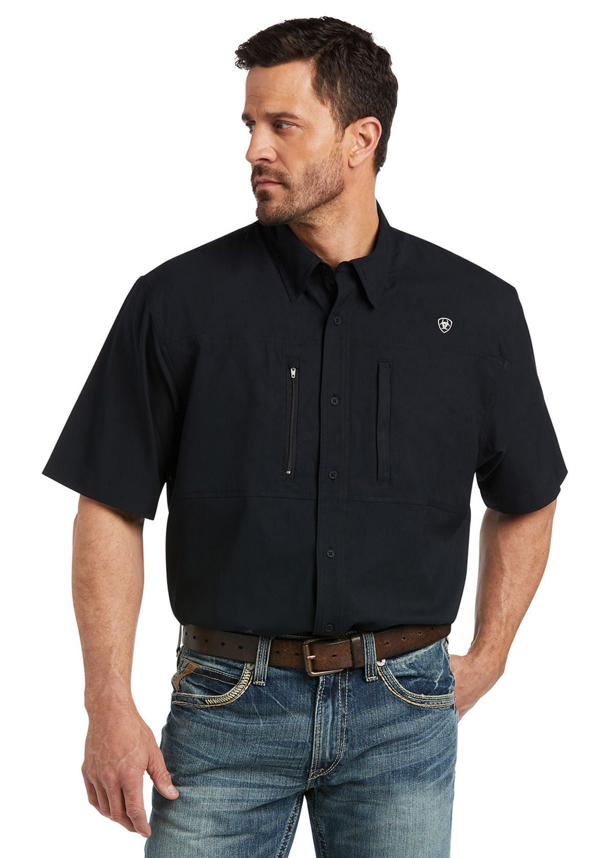 Men's VentTEK Classic Fit Short Sleeve Shirt, Black - Ariat - Equiluxe Tack
