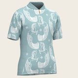 Mermaid Horses in Skye Blue Children's Short Sleeve Shirt - Espoir Equestrian - Equiluxe Tack