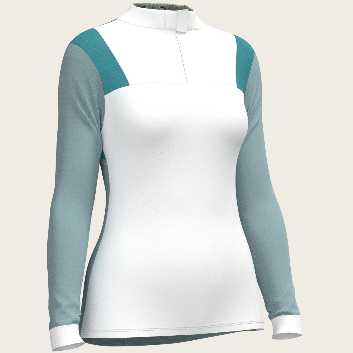 Mermaid Horses on Skye Blue Long Sleeve Sport Show Shirt - Espoir Equestrian - Equiluxe Tack