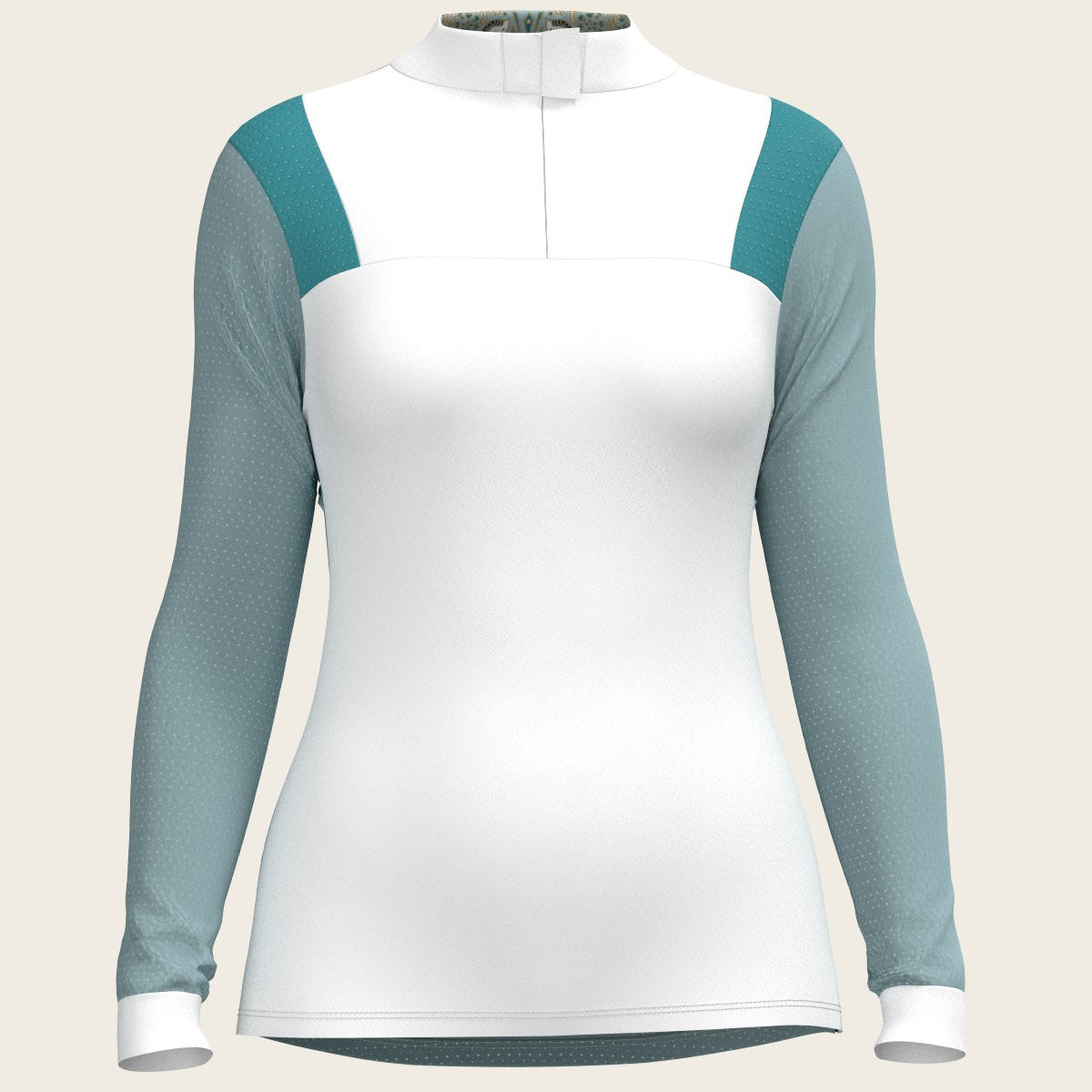 Mermaid Horses on Skye Blue Long Sleeve Sport Show Shirt - Espoir Equestrian - Equiluxe Tack