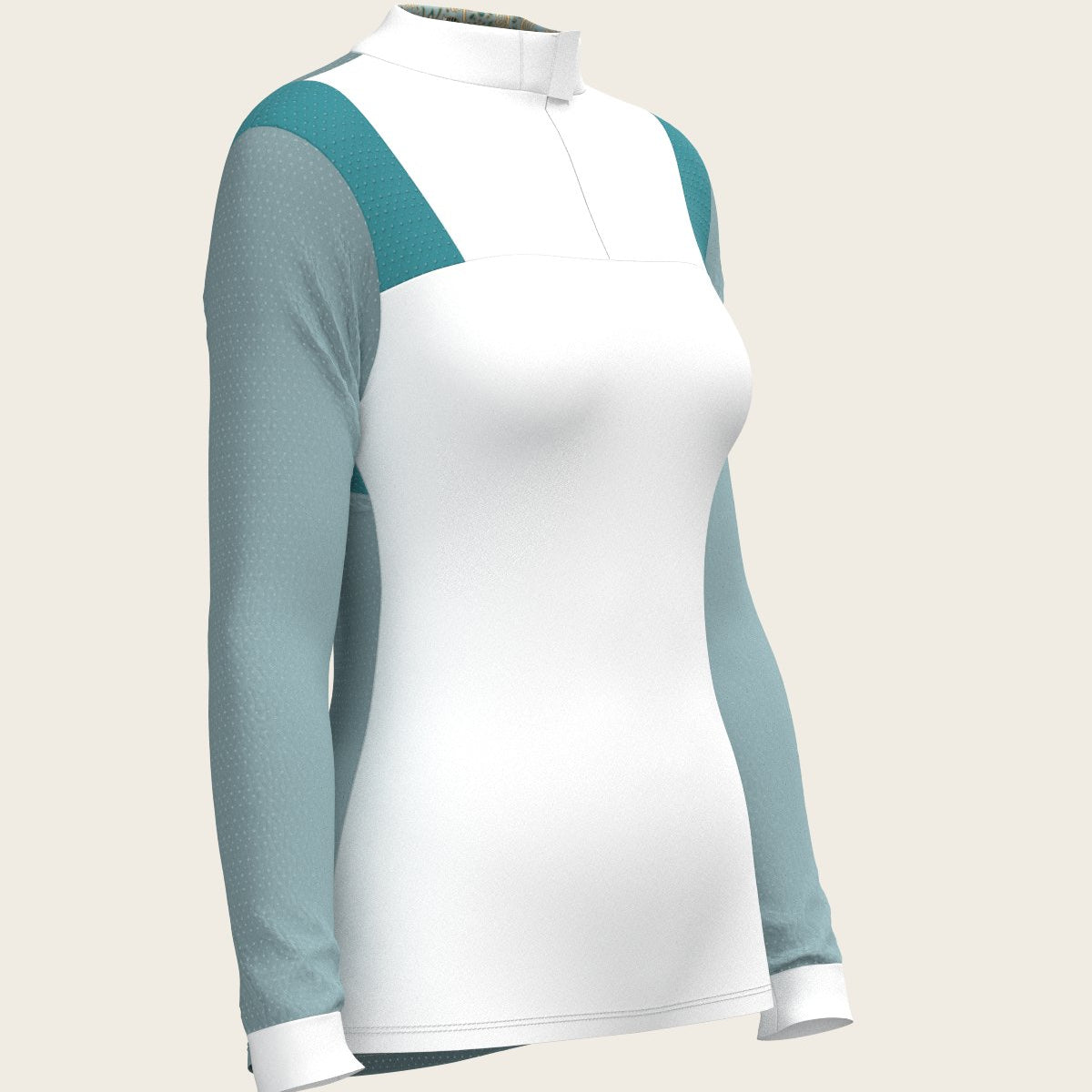 Mermaid Horses on Skye Blue Long Sleeve Sport Show Shirt - Espoir Equestrian - Equiluxe Tack