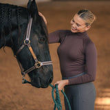 Mia Mock Neck Long Sleeve - Brown - Equipad Equestrian - Equiluxe Tack