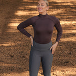 Mia Mock Neck Long Sleeve - Brown - Equipad Equestrian - Equiluxe Tack