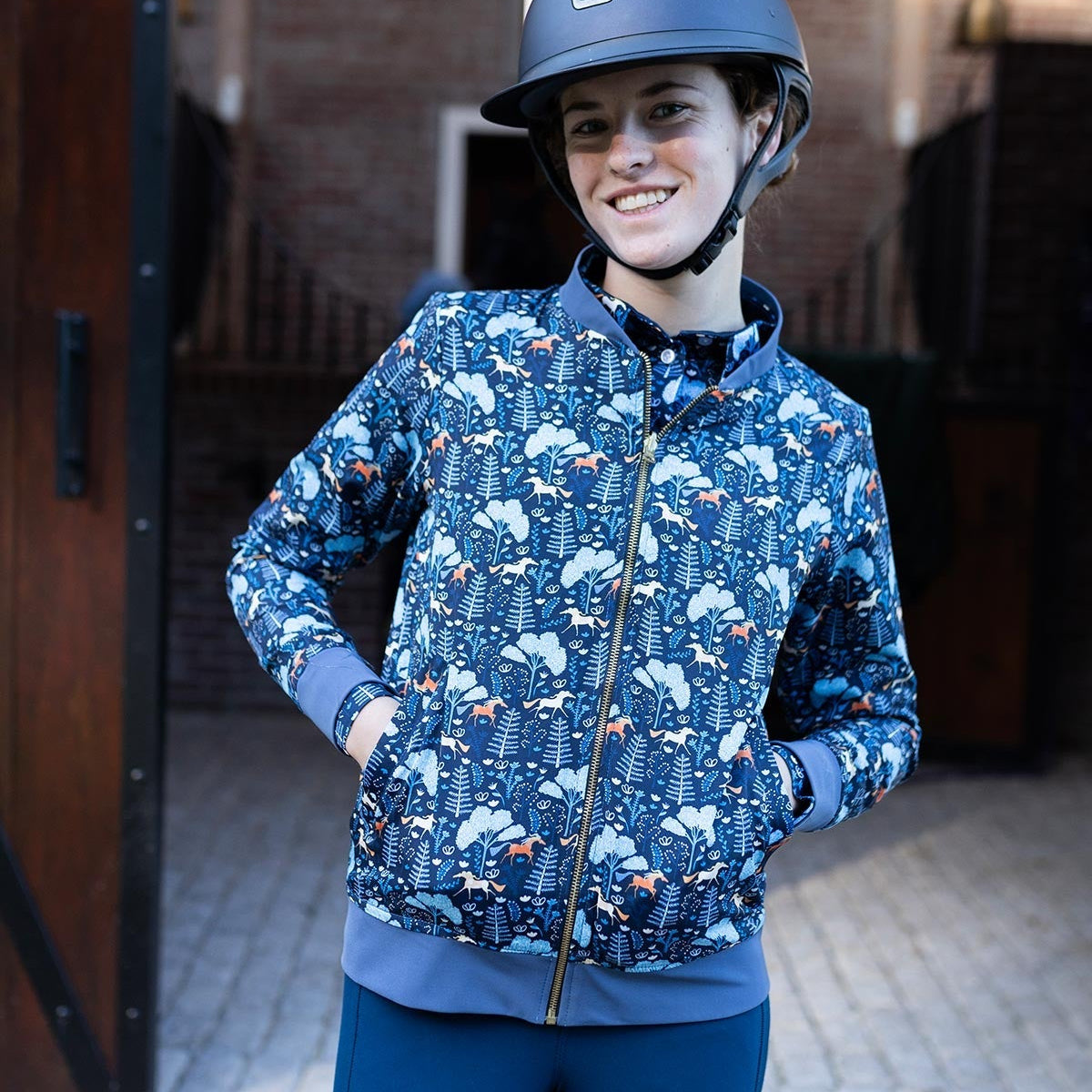 Mid Blue Forest Reversible Jacket - Espoir Equestrian - Equiluxe Tack