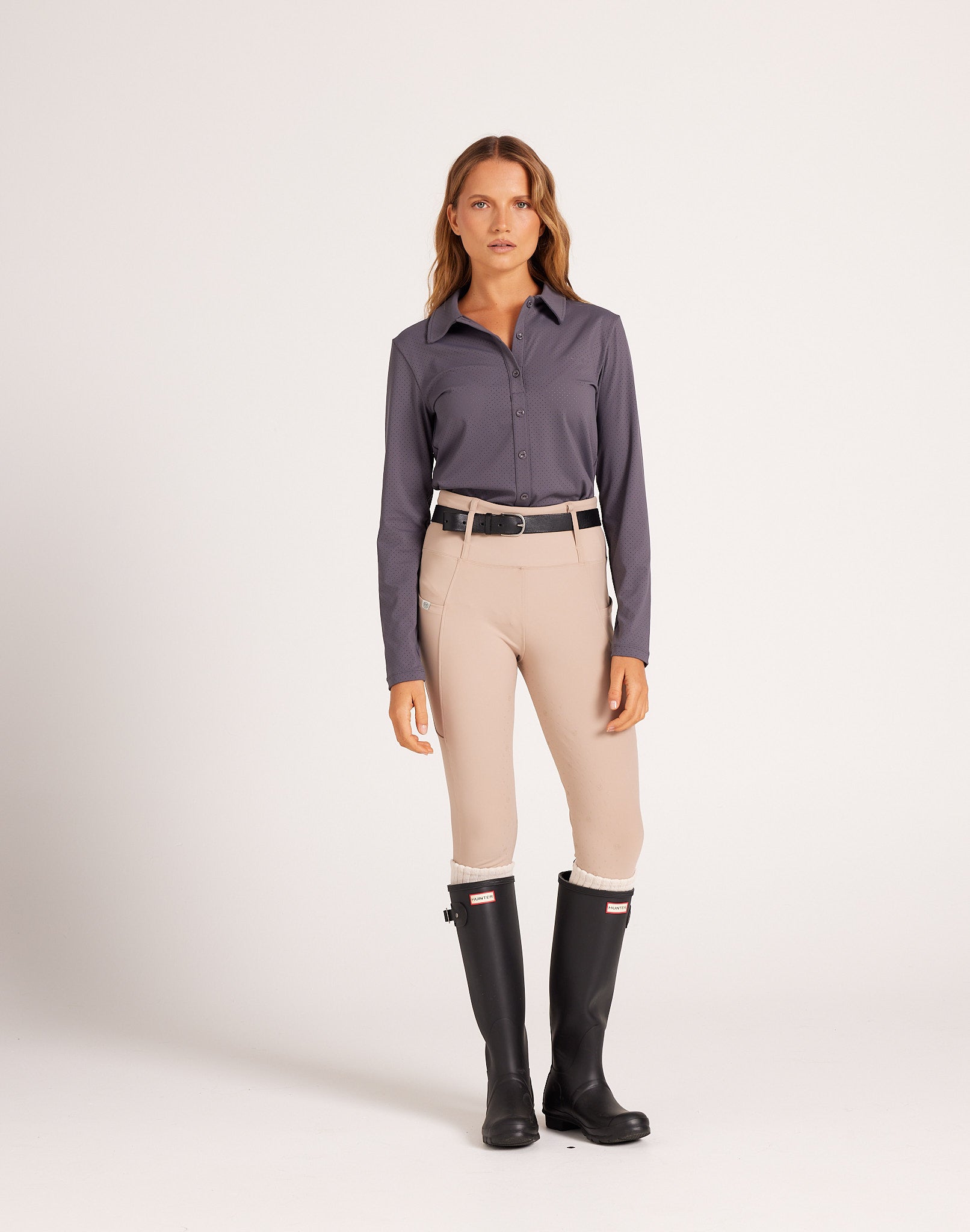 Milrey Callie Blouse Long Sleeve - Dark Grey (Pre - order) - Milrey - Equiluxe Tack