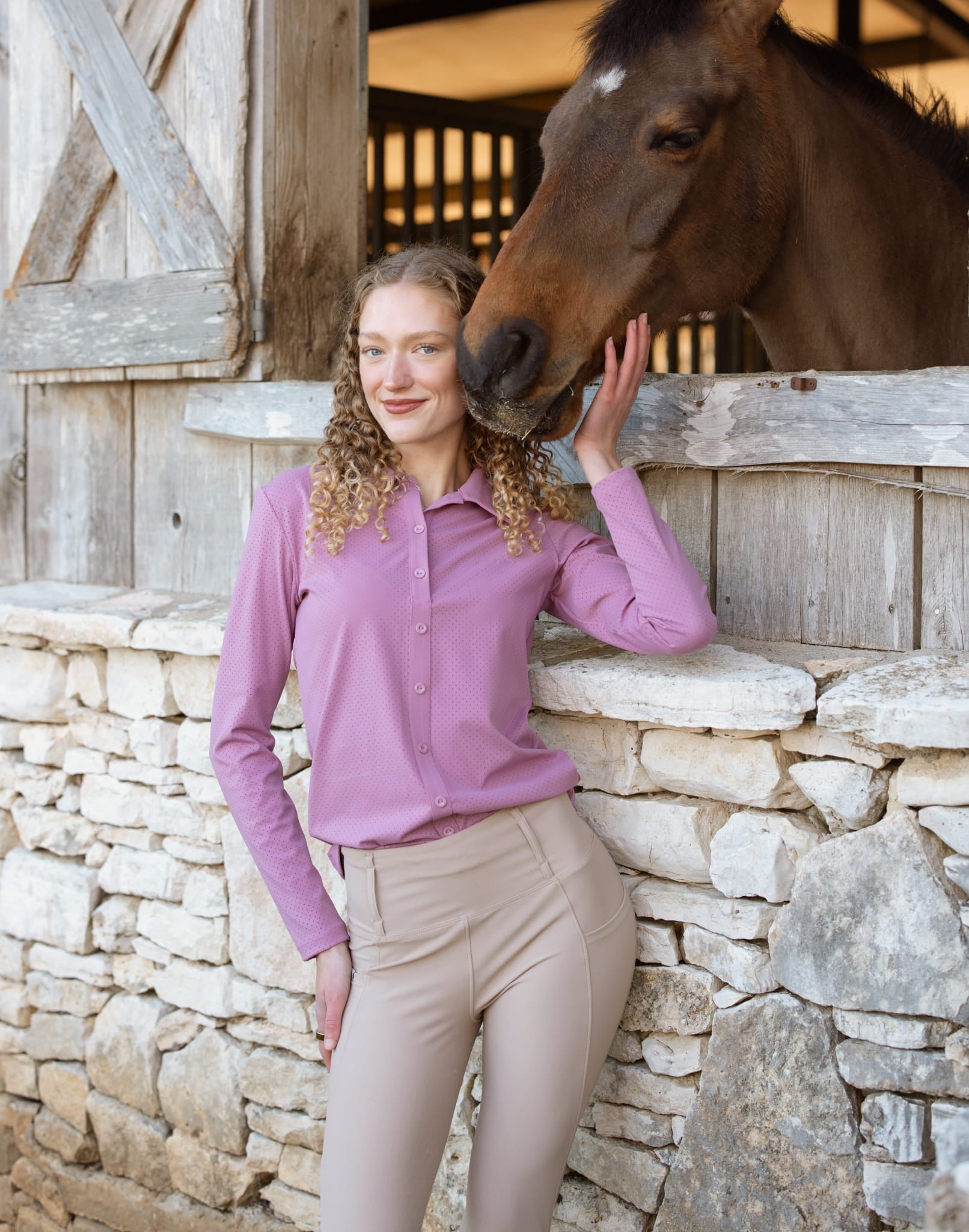 Milrey Callie Blouse Long Sleeve - Rose Pink - Milrey - Equiluxe Tack