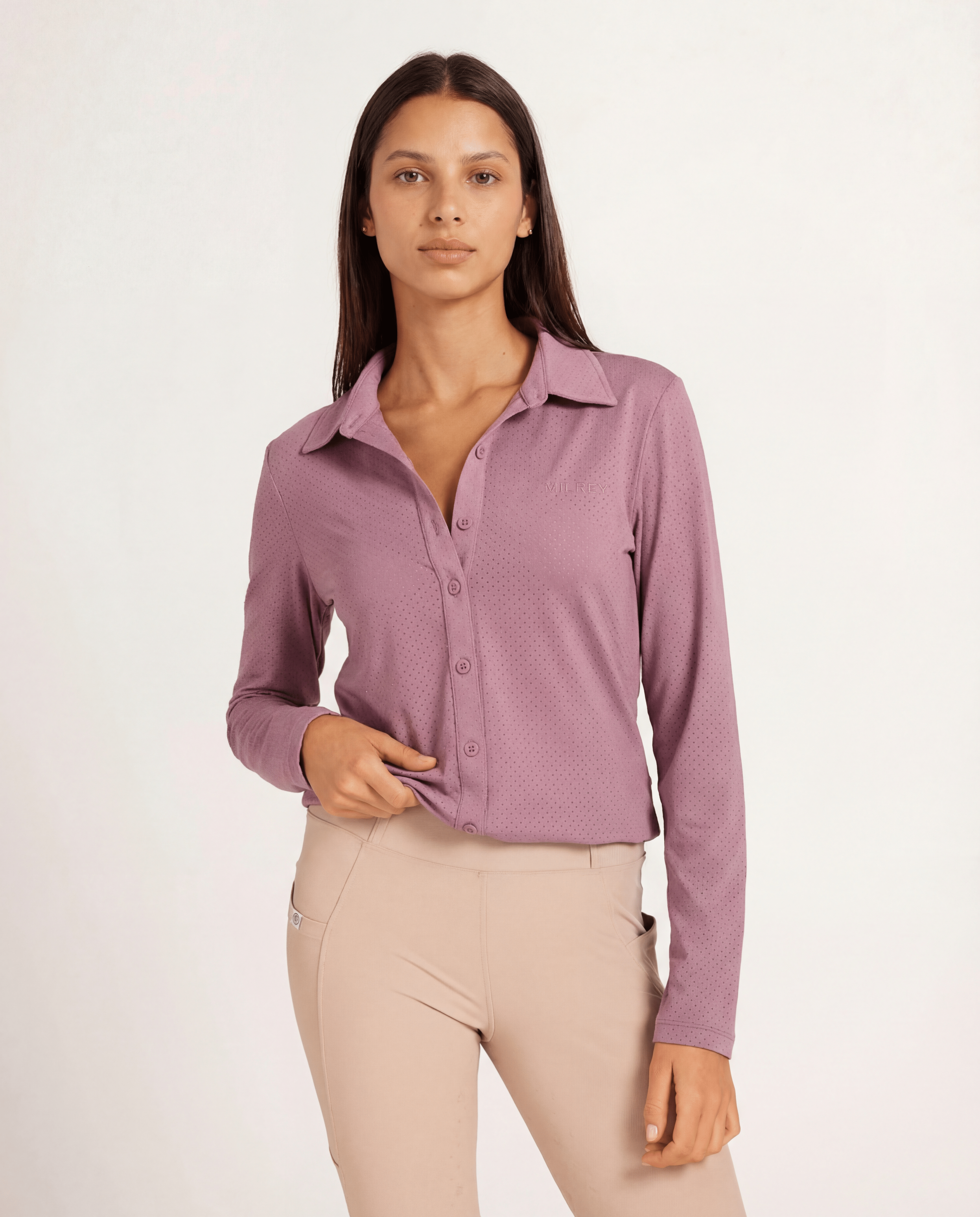 Milrey Callie Blouse Long Sleeve - Rose Pink - Milrey - Equiluxe Tack