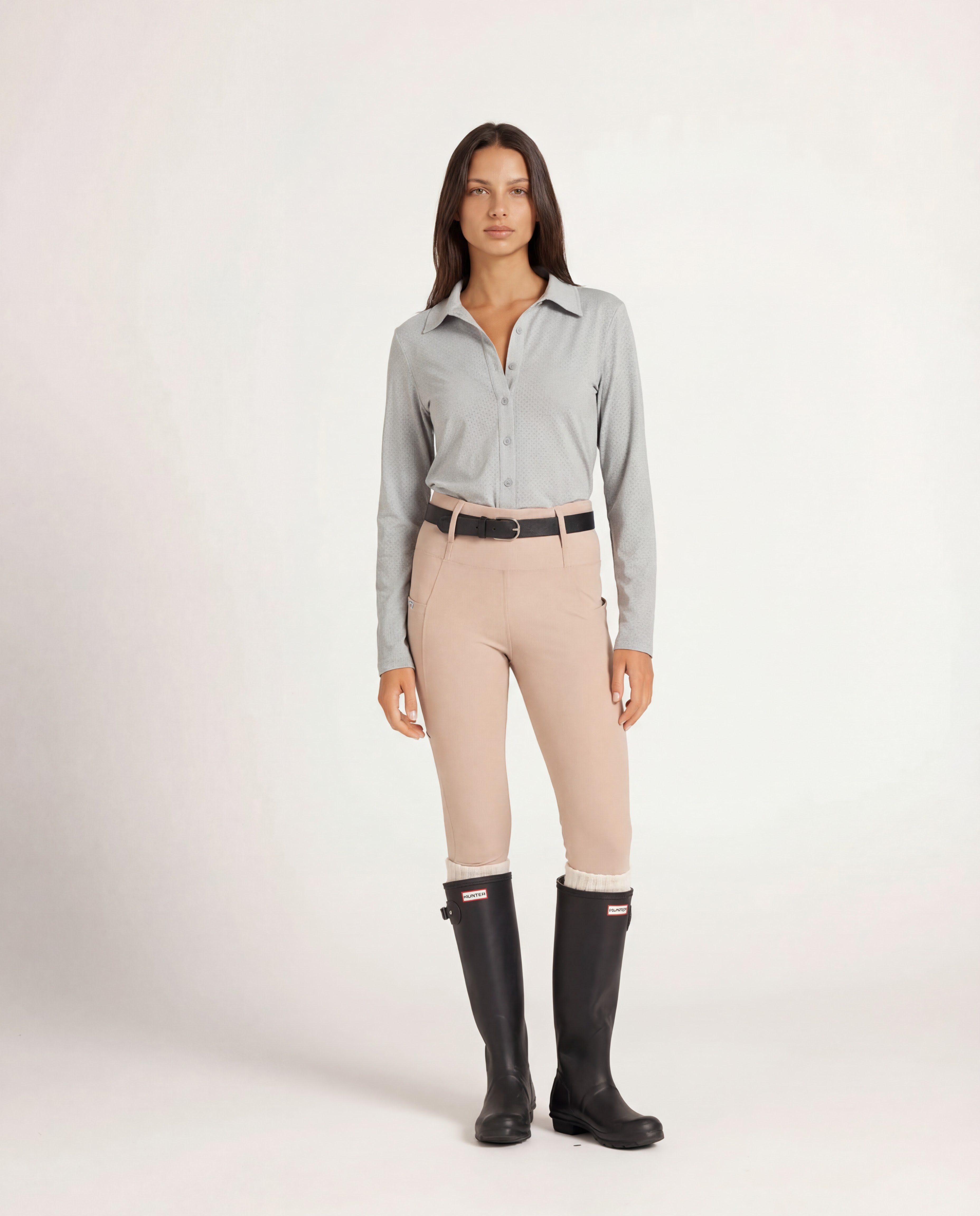 Milrey Callie Blouse Long Sleeve - Steel Blue - Milrey - Equiluxe Tack