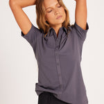 Milrey Callie Blouse Short Sleeve - Dark Grey - Milrey - Equiluxe Tack