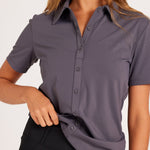 Milrey Callie Blouse Short Sleeve - Dark Grey - Milrey - Equiluxe Tack