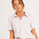 Milrey Callie Blouse Short Sleeve - Stone - Milrey - Equiluxe Tack