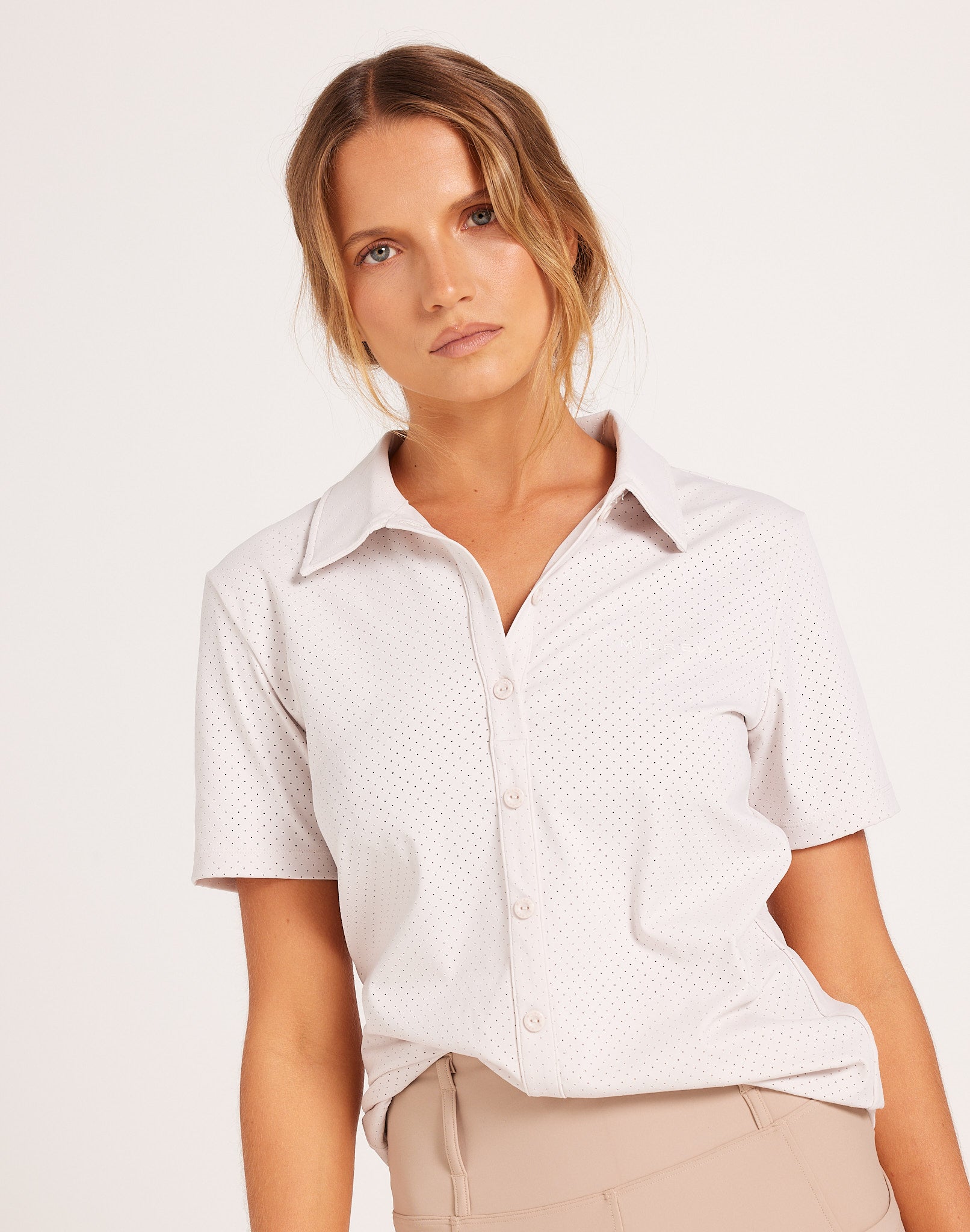 Milrey Callie Blouse Short Sleeve - Stone - Milrey - Equiluxe Tack