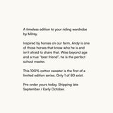 Milrey Horse Head Sweater - Andy (Pre - order) - Milrey - Equiluxe Tack