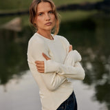 Milrey Natural Ribbed Long Sleeve Top - Creme - Milrey - Equiluxe Tack