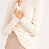 Milrey Natural Ribbed Long Sleeve Top - Creme - Milrey - Equiluxe Tack