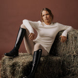 Milrey Natural Ribbed Long Sleeve Top - Creme - Milrey - Equiluxe Tack