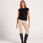 Milrey Ribbed Cap Sleeve Riding Top - Black - Milrey - Equiluxe Tack