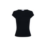 Milrey Ribbed Cap Sleeve Riding Top - Black - Milrey - Equiluxe Tack