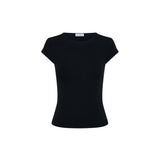 Milrey Ribbed Cap Sleeve Riding Top - Black - Milrey - Equiluxe Tack