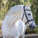Halter Ego® The Sterling Navy Leather Conical Snaffle