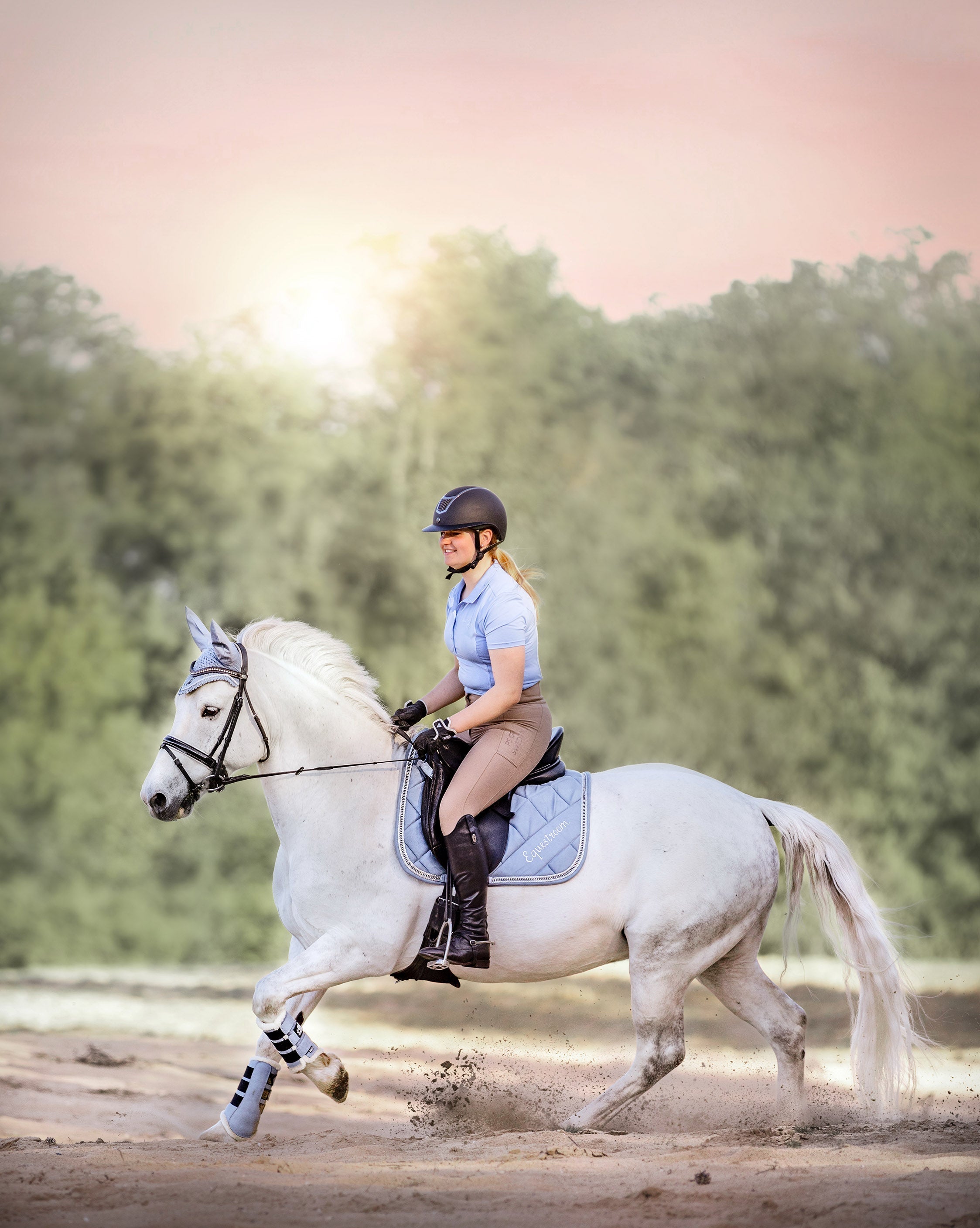 Moonstone Blue Saddle Pad Set - Equestroom - Equiluxe Tack