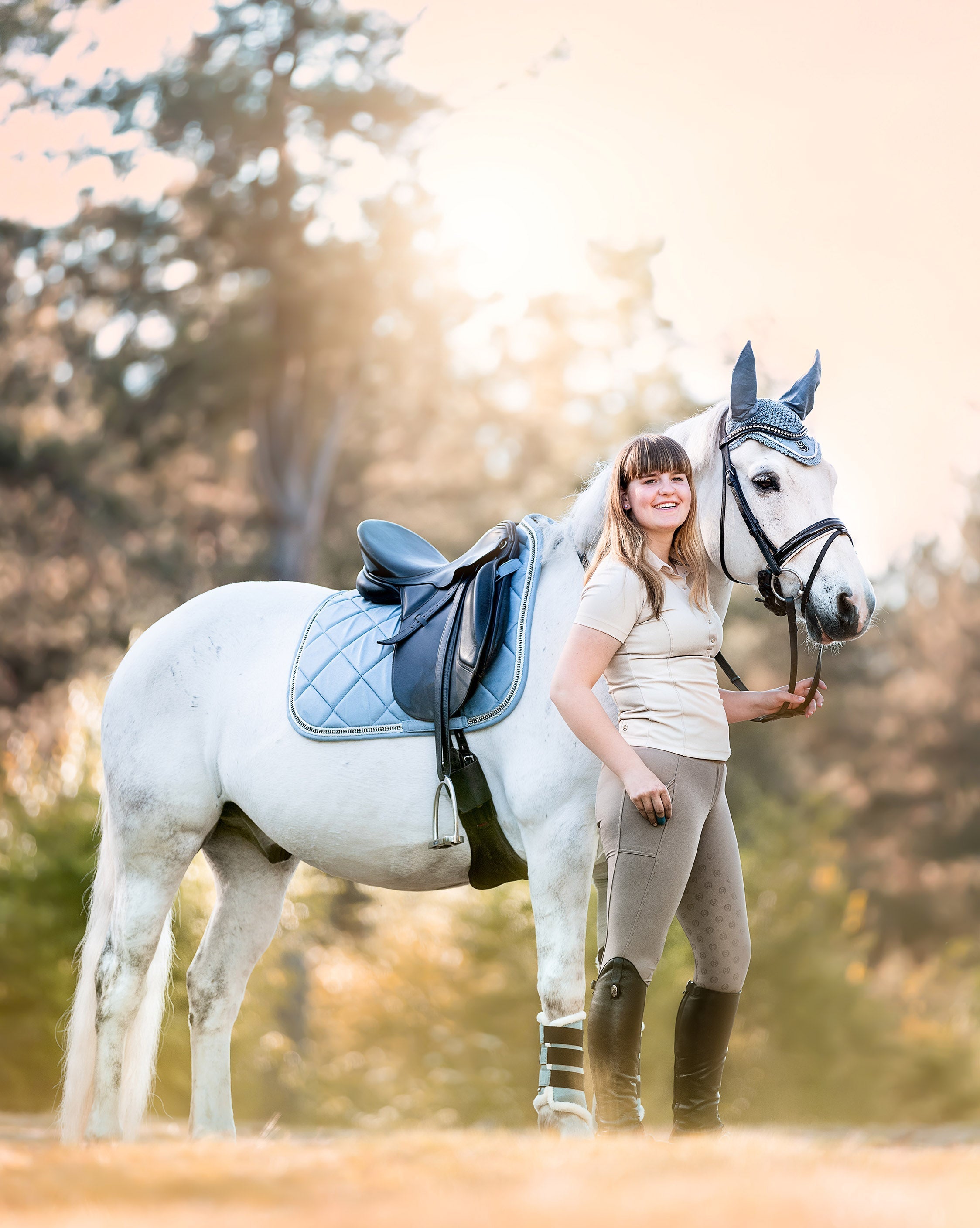 Moonstone Blue Saddle Pad Set - Equestroom - Equiluxe Tack